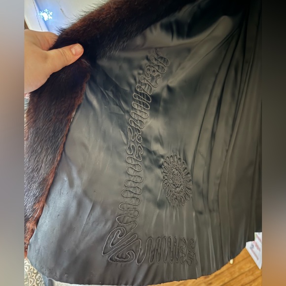 Long brown large authentic mink coat - Picture 2 of 7